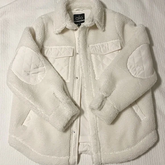 Alo Sherpa Edge Shacket Size XS Ivory - Picture 5 of 5